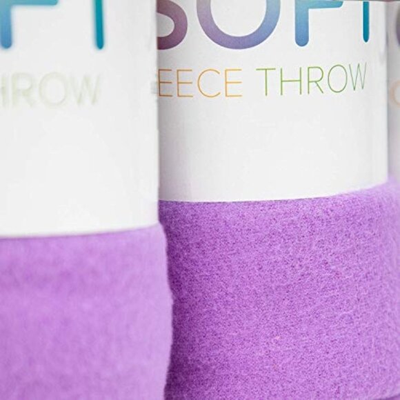 Arkwright Polar Fleece Throw Blankets  - Purple - Picture 2 of 3